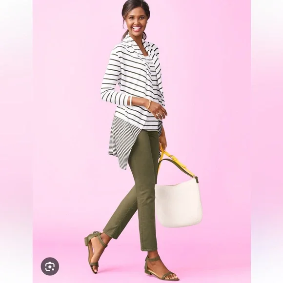 Talbots Flawless 5-Pocket Slim Ankle Curvy Sage Green Jeans. Women’s Size 10. - Picture 1 of 5